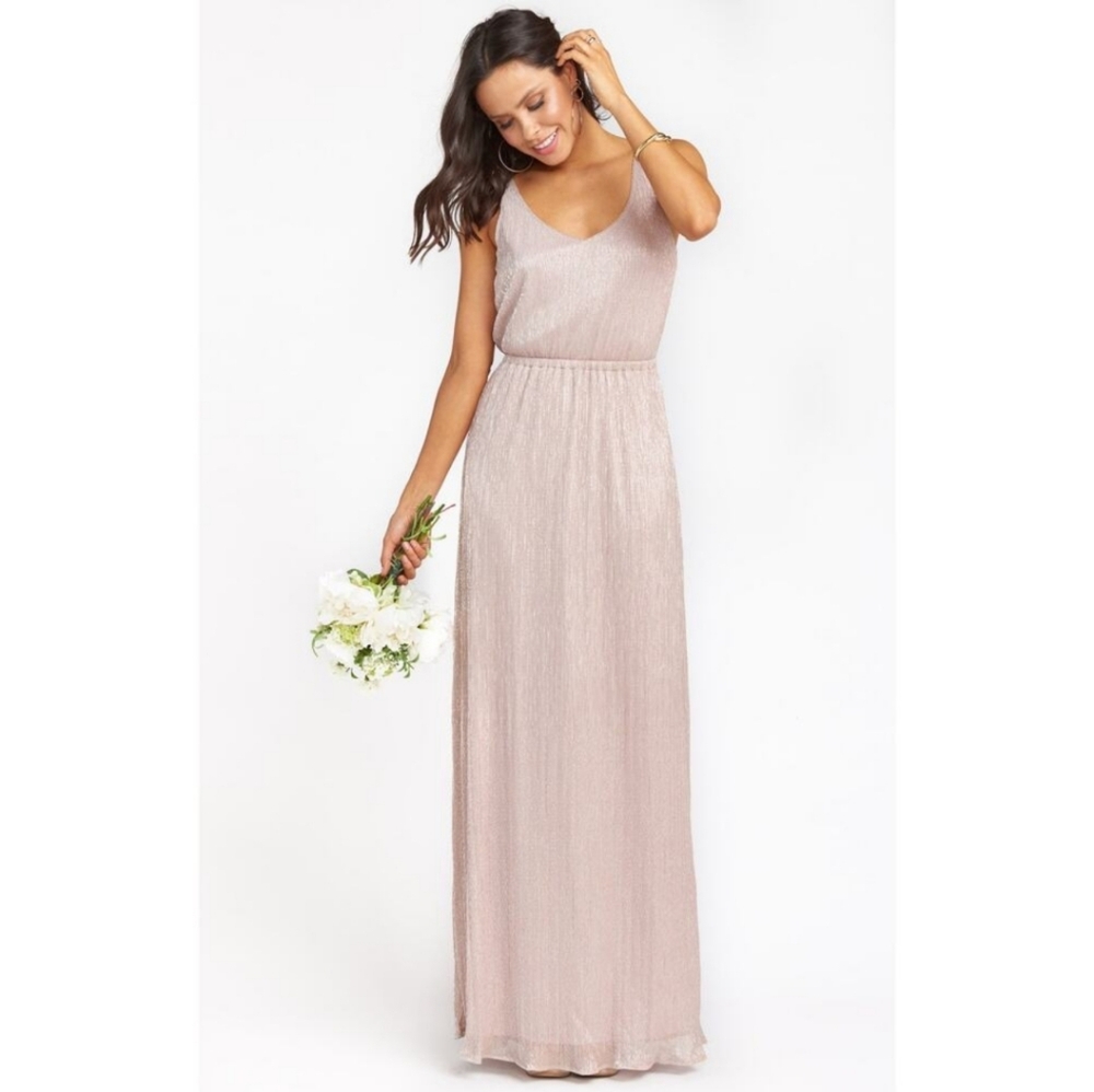 SHOW ME YOUR MUMU Kendall Blush Metallic Maxi Dress